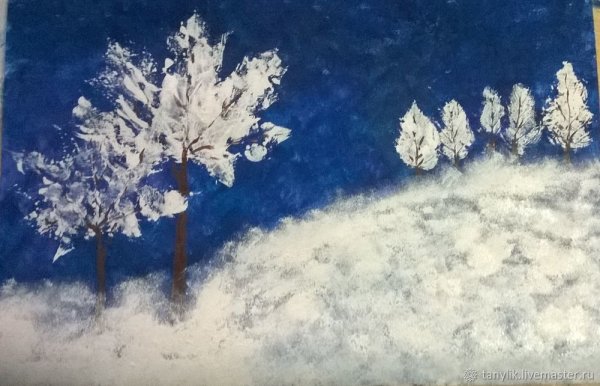 Декоративный пейзаж акварелью