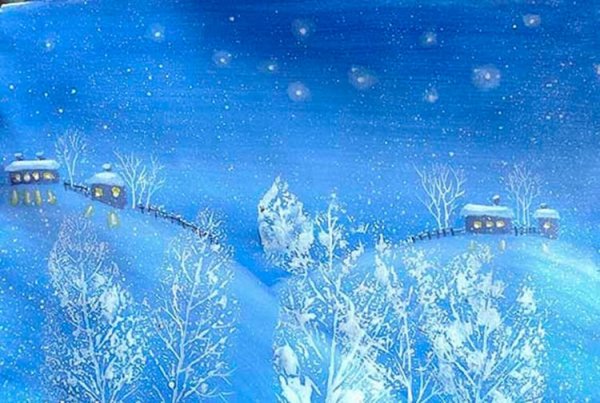 Зимнее рисование с детьми