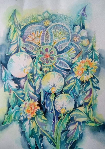 Декоративные цветы гуашью