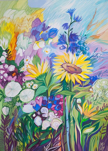 Фантастические цветы рисование