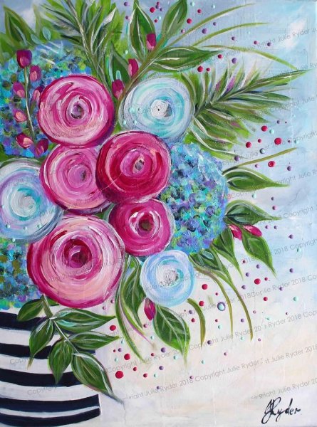 Красивые цветы гуашью