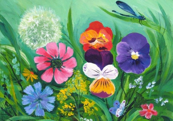 Цветочная Поляна живопись для детей