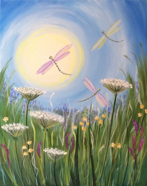 Стрекоза живопись