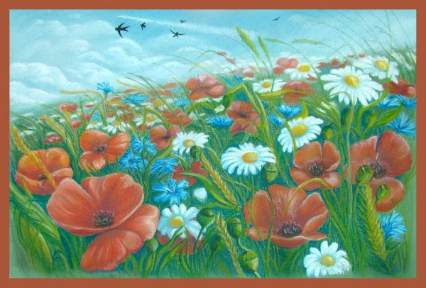 Нарисовать Цветочное поле