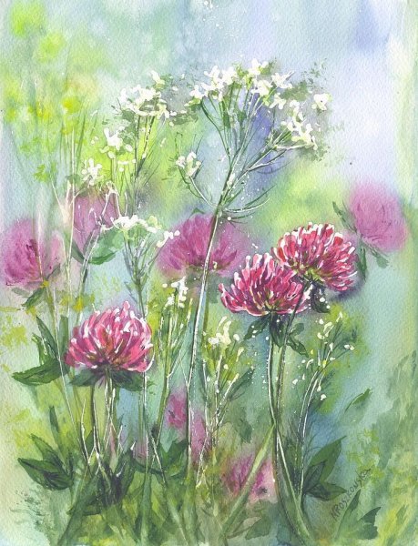 Maria Roszkowska Watercolor акварель цветы