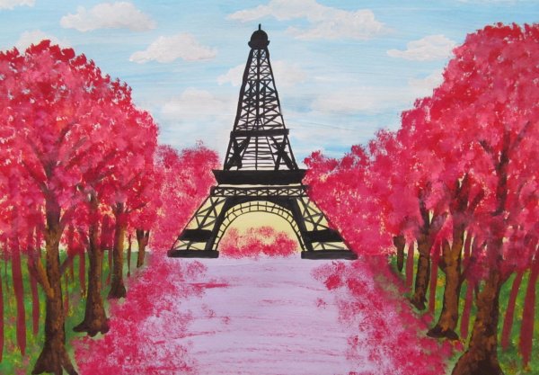 Эйфелева башня масляные краски