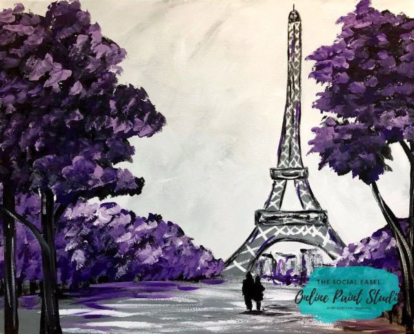 Эйфелева башня гуашью