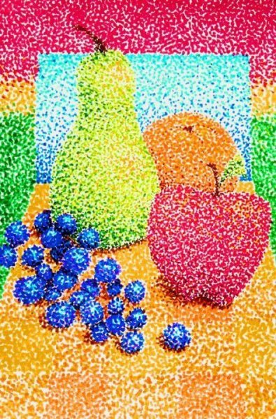 Пуантилизм ватными палочками