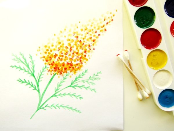 Рисование ватнымипадочеами