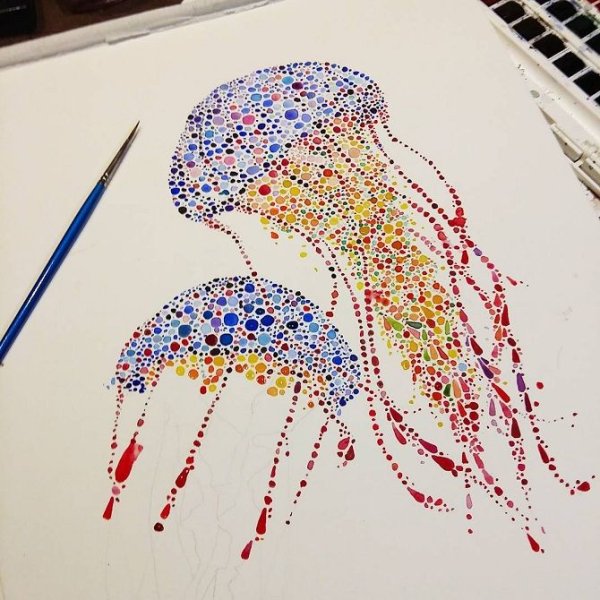 Рисование точками пуантилизм