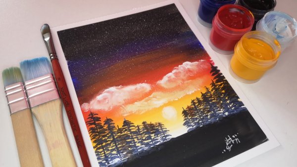 Красить гуашью