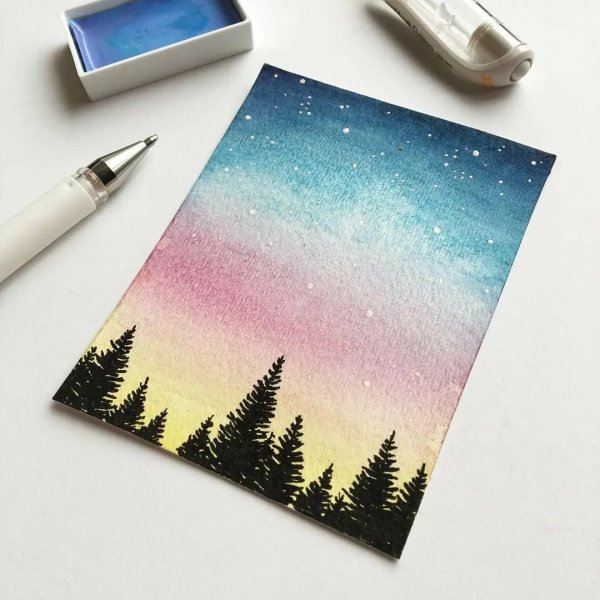 Идеи для рисования акварелью легкие