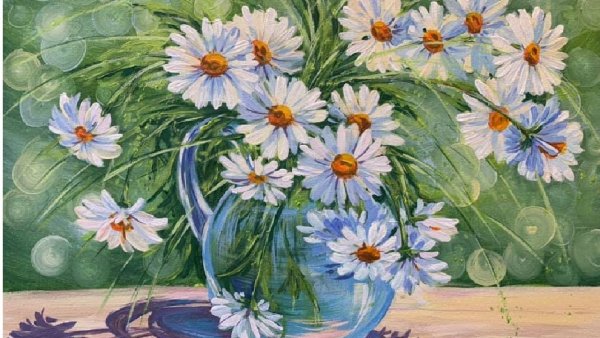 Ромашки акрилом