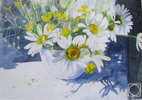 Акварель ромашки