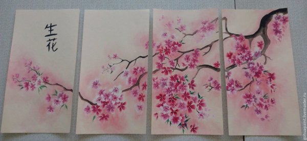 Ветка Сакуры чернилами