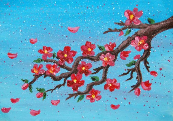 Правополушарное рисование ветка Сакуры