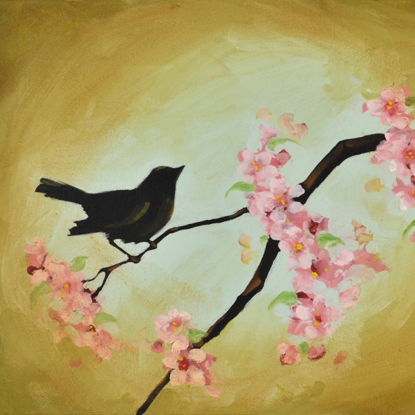 Ветка Сакуры акрилом