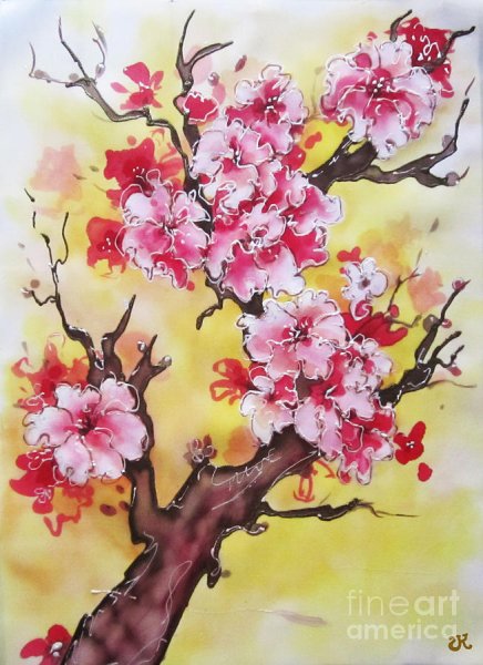 Сакура дерево кляксография