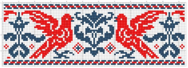 Руско народная вышивкка по клеткаи