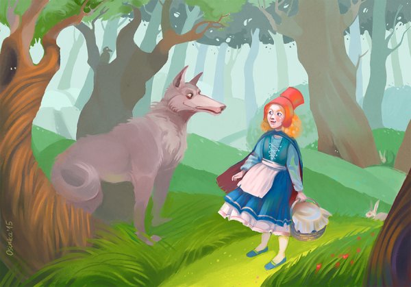 Рисование красная шапочка