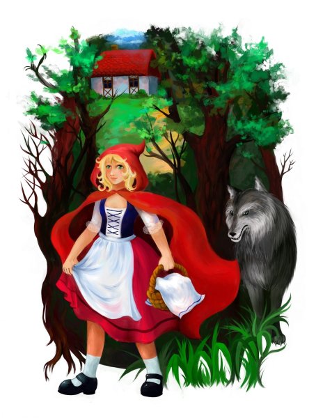 Красная шапочка рисунок детский