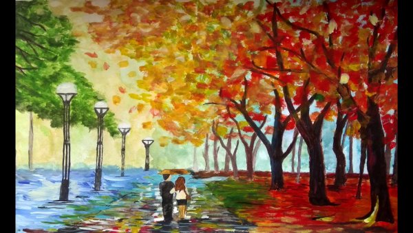 Пейзаж в теплых тонах