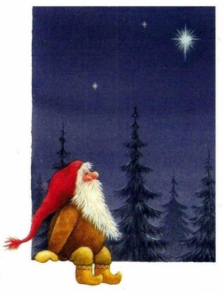 Новогодние Гномы акварель