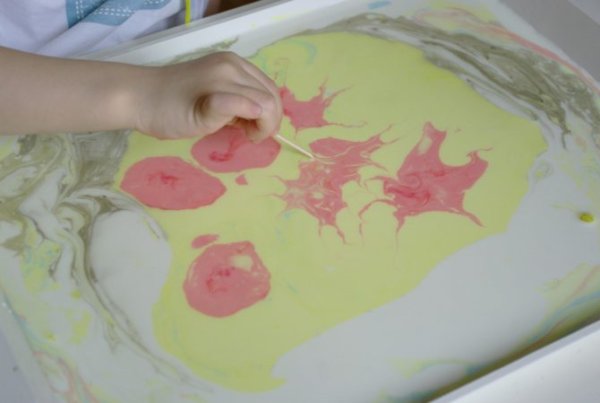 Рисование на молоке для детей