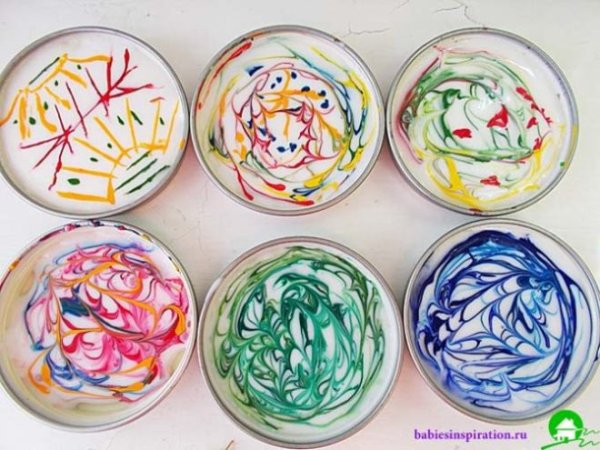 Молоко с красителями