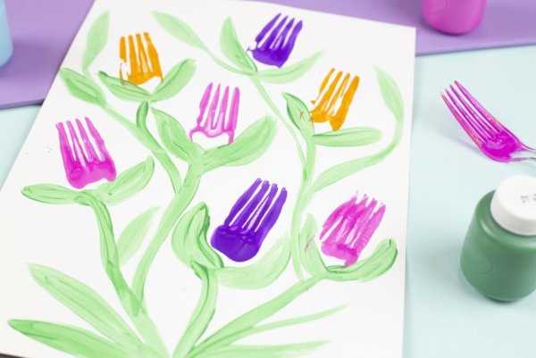 Нетрадиционное рисование вилками