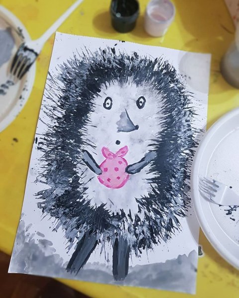 Нетрадиционное рисование Ежик