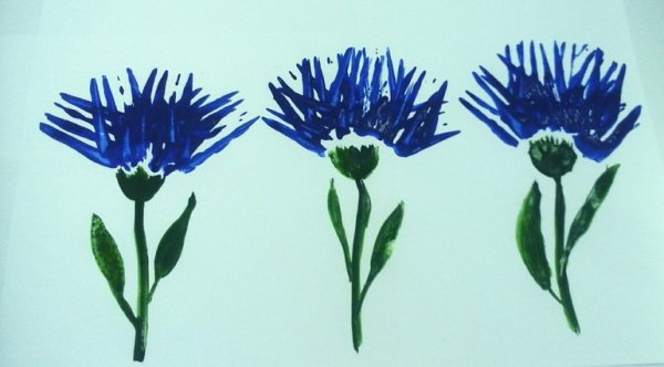 Рисование цветов вилками