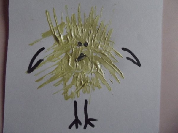 Рисование отпечаток вилкой