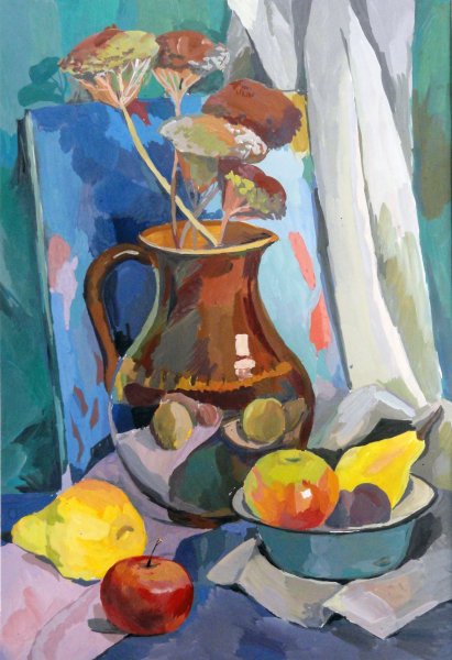 Натюрморт ДХШ гуашь Академический