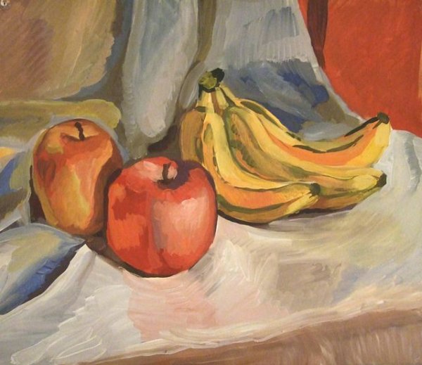 Яблоко живопись гуашь ДХШ