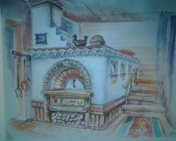 Роспись русской печки