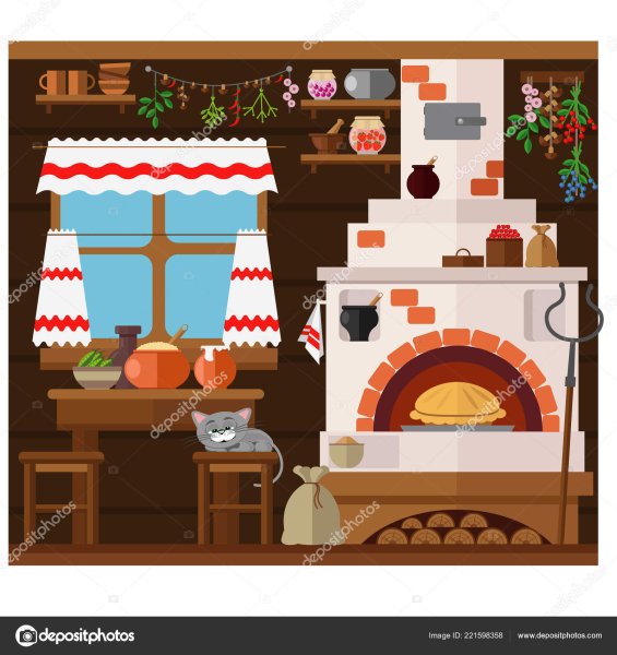 Русская печь вектор