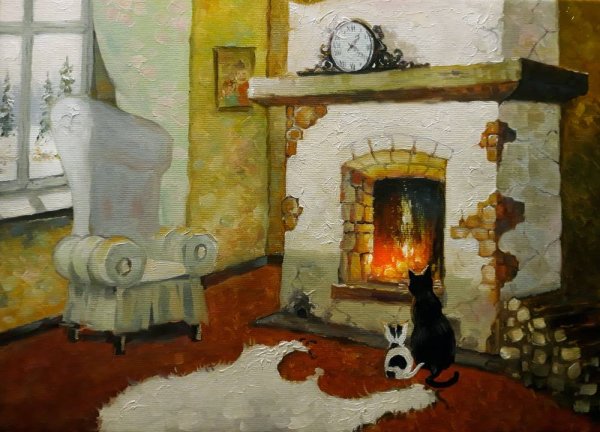 Камин картины художников