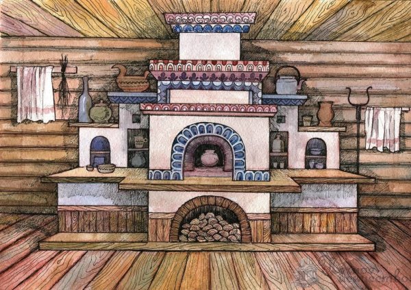 Иллюстрация русской избы