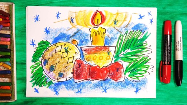 Рисунок на изо новый год