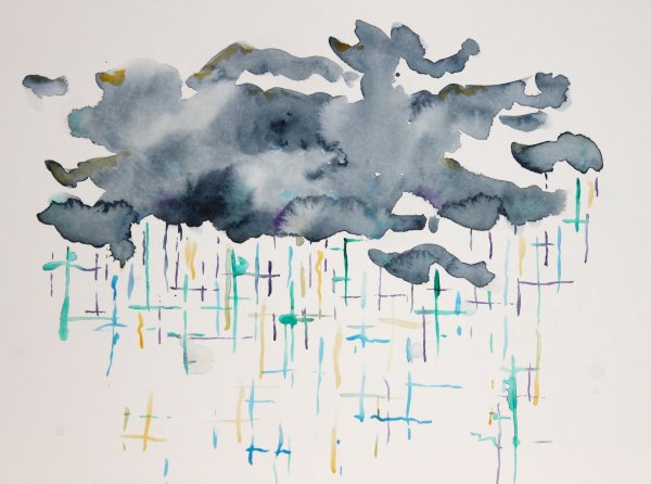 Дождь акварелью для детей