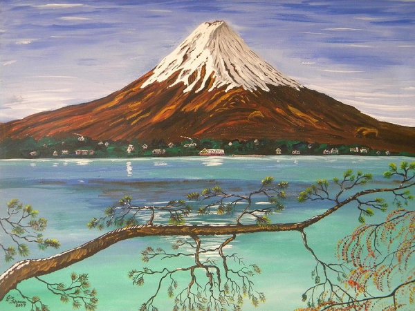 Япония гора Фудзи арт