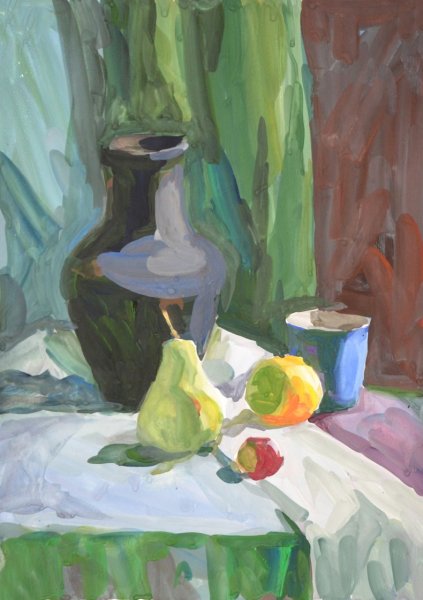 Рисование гуашью натюрморт