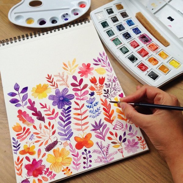 Идеи для рисунков акварелью и гуашью