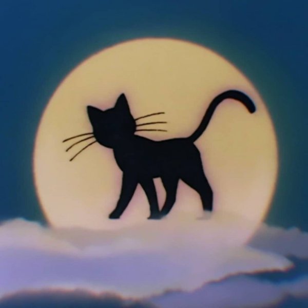 Кот на Луне мультяшный