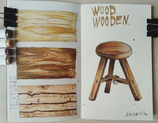 Рисование предметов из дерева