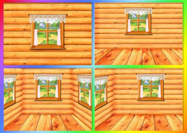 Зарисовки деревянных домов