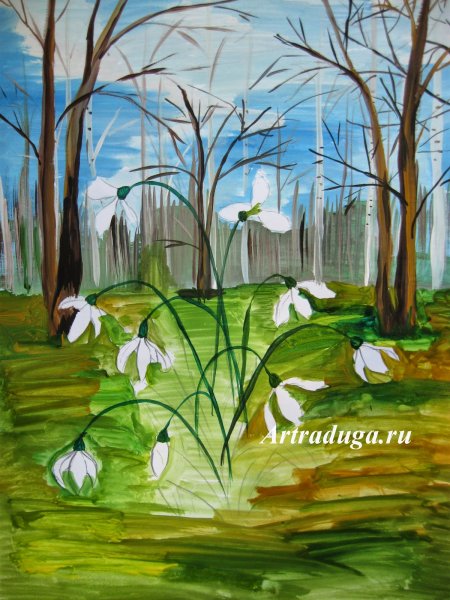 Рисование весеннего пейзажа