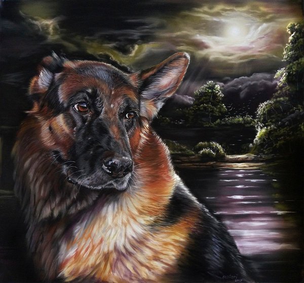 Немецкая овчарка Мухтар арт