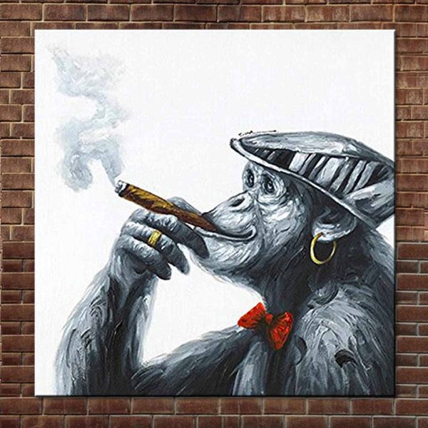 Обезьяна с сигаретой арт